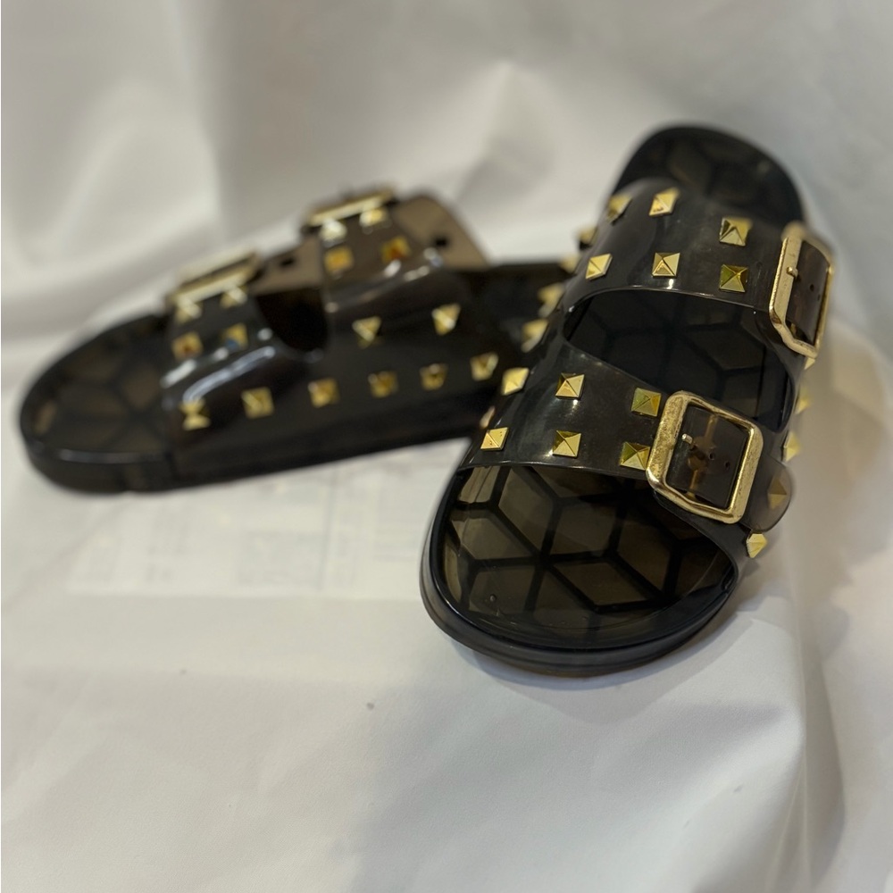 Cape Robbin Regal Black Jelly Studded Slide Sandals Women’s Size 8 - Picture 10 of 11